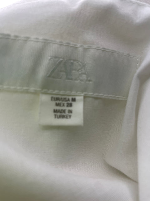 Blusa Zara Tiras Suelto Blanco - Talla M