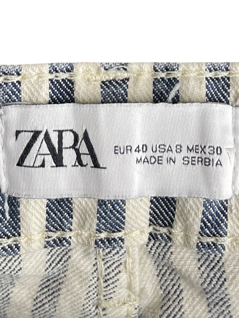 Jean Zara Recto Rayas Azul - Talla 40