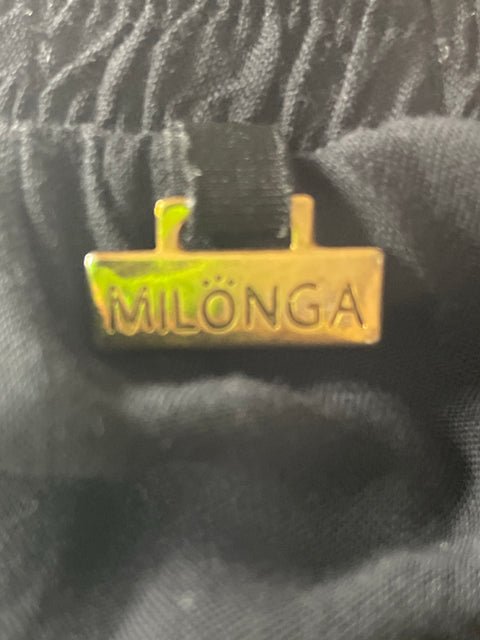 Falda Milonga Cruzado Liso Negro - Talla S