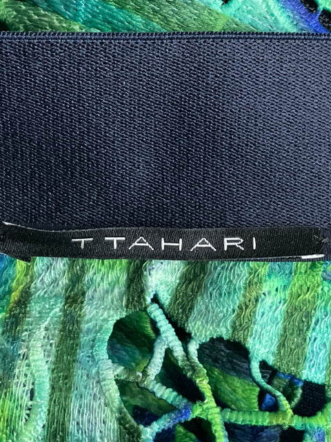 Chaqueta T Tahari Troquelado floral Verde - Talla M