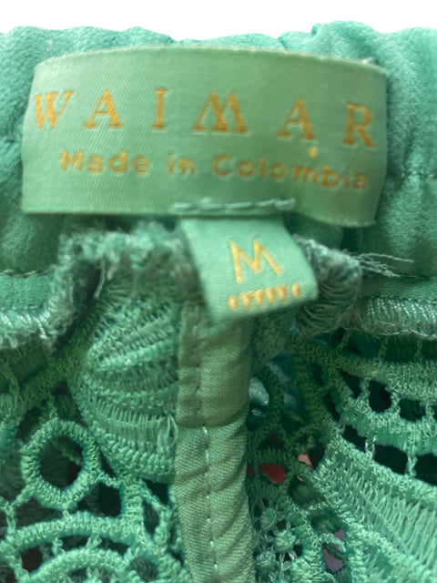 Conjunto Waimari de Algodón Short/blusa Troquelado Verde - Talla M