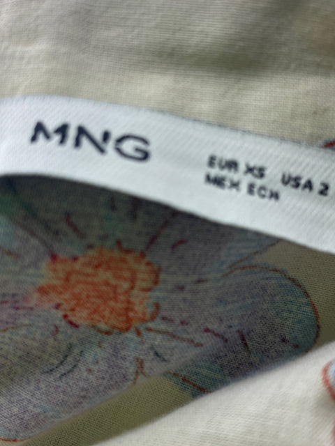 Blusa Mng Estampado Floral Naranja - Talla XS