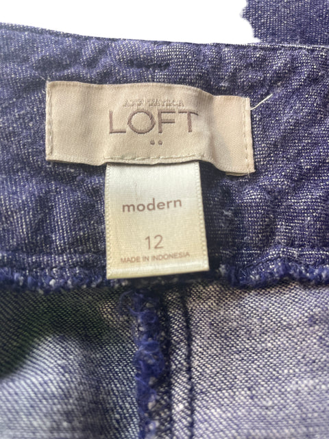 Pantalón Ann Taylor Loft Recto Wide-leg Azul - Talla 12