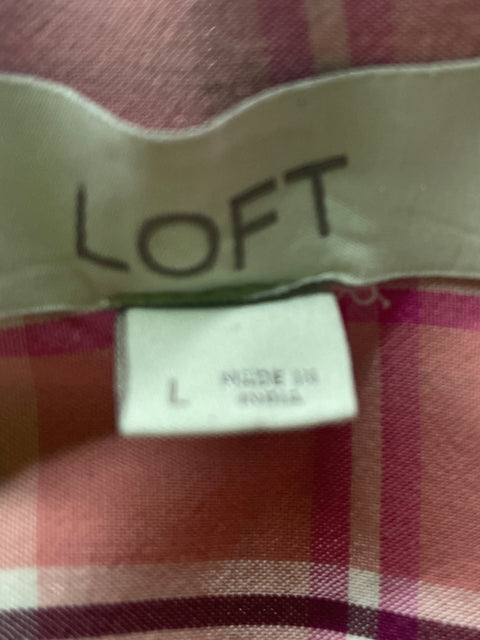 Camisa Loft Cuadros Manga larga Rosado - Talla L