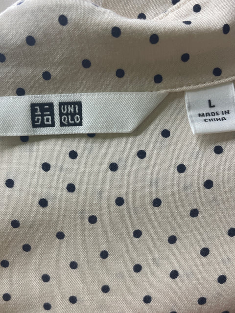 Vestido Uniqlo Midi Estampado Beige - Talla L