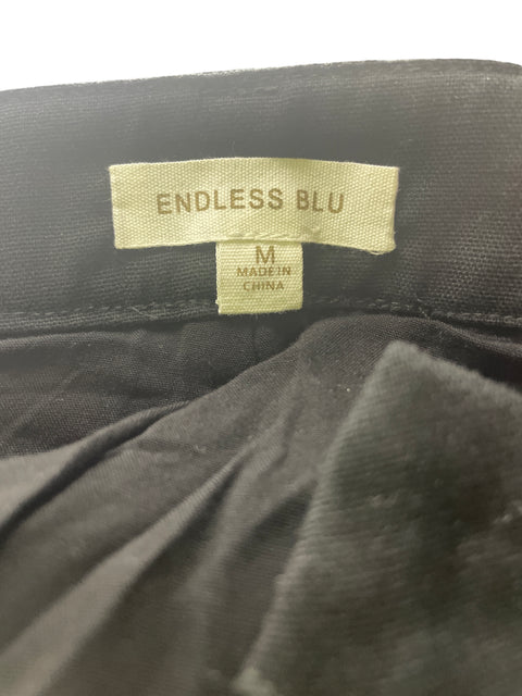 Pantalón Endless Blu Liso Palazo Negro - Talla M