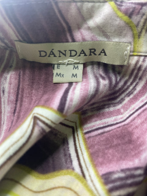 Camisa Dándara Estampado Botones Morado - Talla M