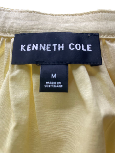 Blusa Kenneth Cole Liso Abullonado Amarillo - Talla M