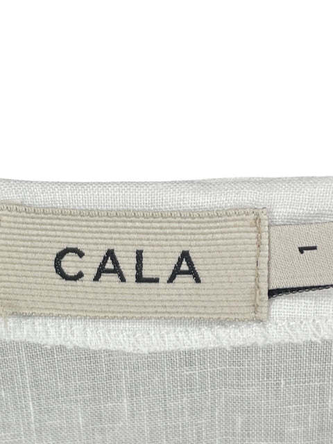 Blusa Cala de Lino Manga larga Asimétrico Blanco - Talla XS