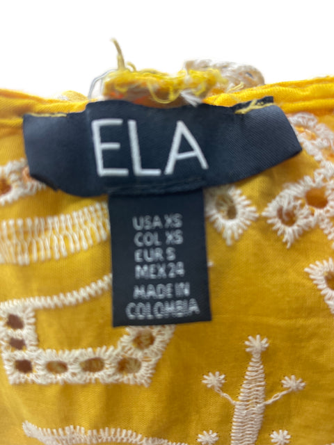 Blusa Ela Crop Estampado Amarillo - Talla XS