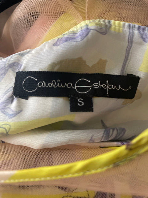Conjunto Carolina Estefan Estampado Blusa/pantalon Amarillo - Talla S