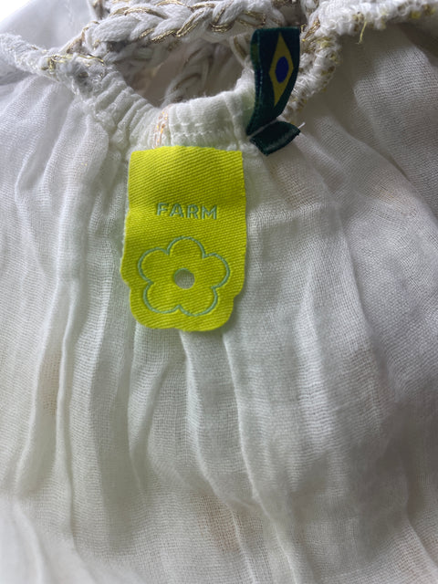 Vestido Farm de Algodón Tiras Suelto Blanco - Talla XS