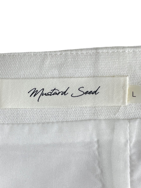 Falda Mustard Seed de Viscosa Cruzado Vuelos Blanco - Talla L