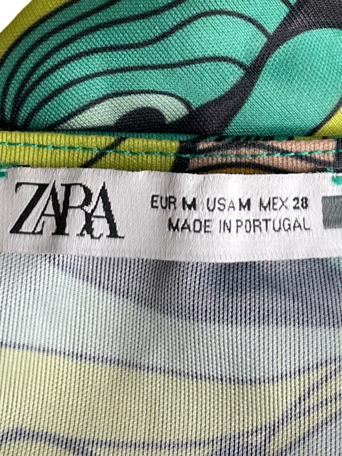 Blusa Zara Estampado Verde - Talla M
