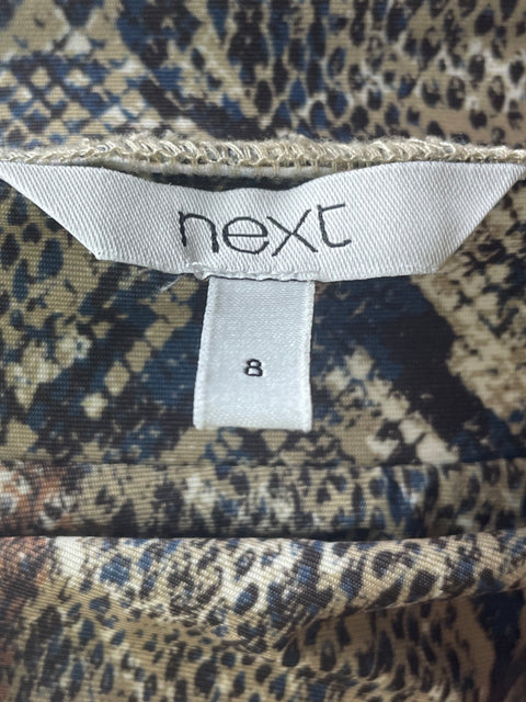 Falda Next Estampado Maxi Marrón - Talla 8