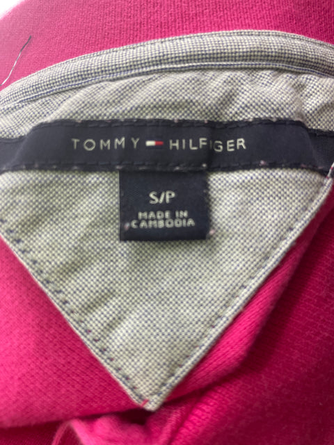 Camiseta Tommy Hilfiger de Algodón Cuello v Manga corta Rosado - Talla S