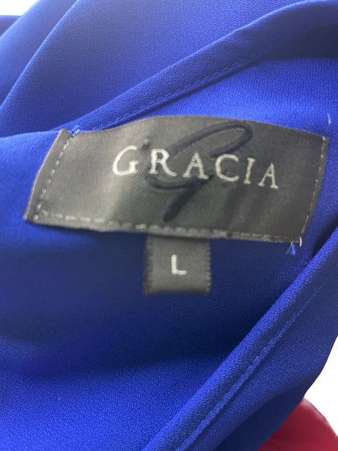 Blusa Gracia Manga larga Flecos Azul - Talla L