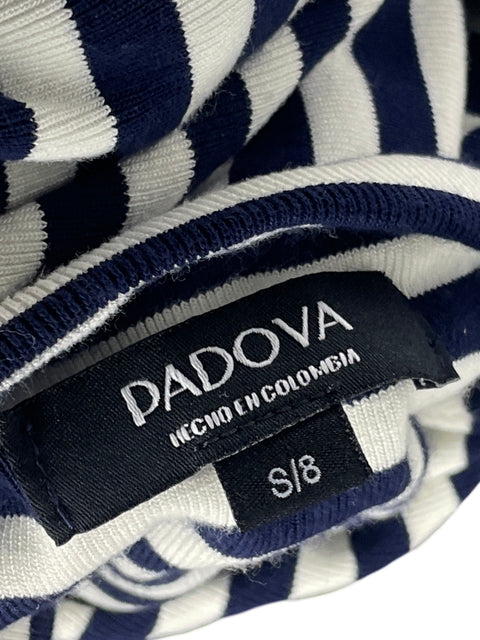 Top Padova Crop Duna Rayas de Viscosa Azul - Talla S