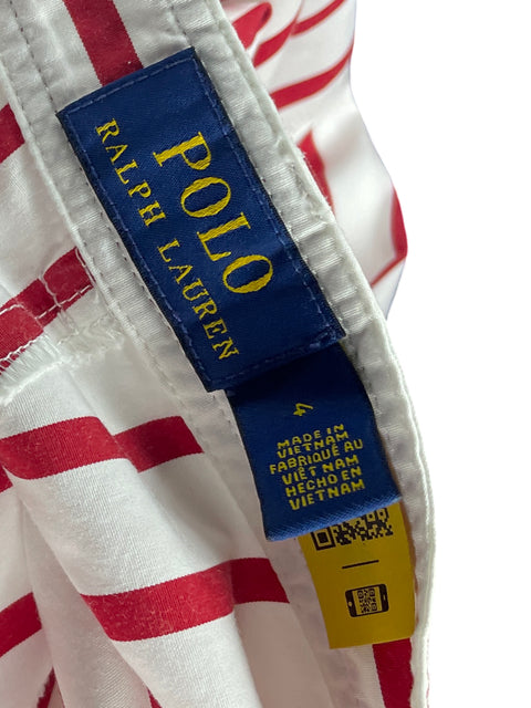 Falda Ralph Lauren Evase Rayas de Algodón Rojo - Talla 4