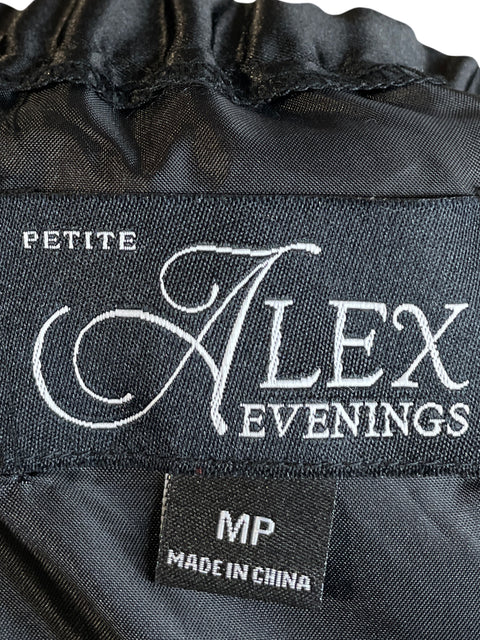 Falda Alex Evenings Plisado Satinado Negro - Talla M
