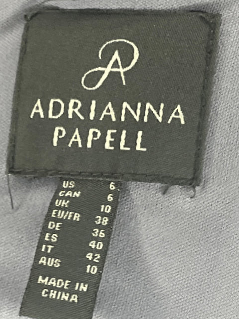 Vestido Adrianna Papell Lencero Botones Gris - Talla 6