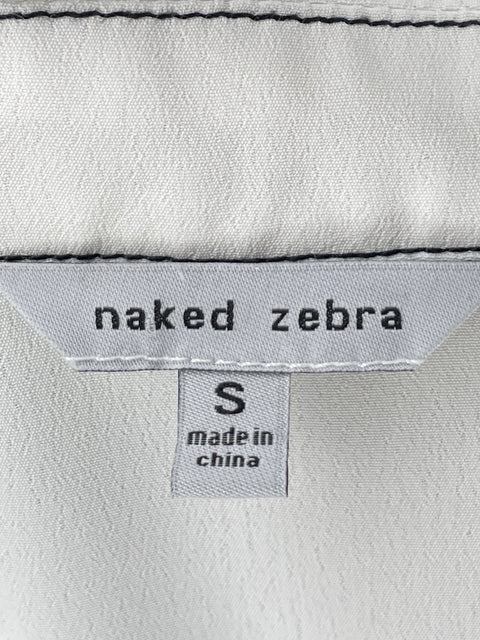 Blusa Naked Zebra Cuello v Manga corta Blanco - Talla S