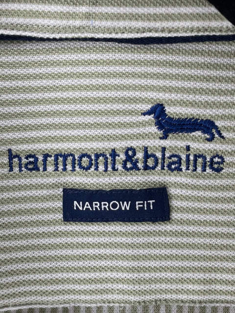 Camisa Harmont & Blaine de Algodón Estampado Rayas Verde - Talla L