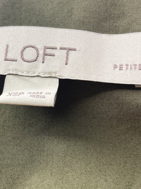Blusa Loft de Algodón Ajustado Manga corta Verde - Talla XS