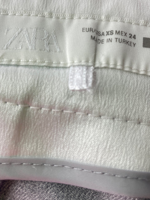 Pantalón Zara Elastico Bolsillo Gris - Talla XS