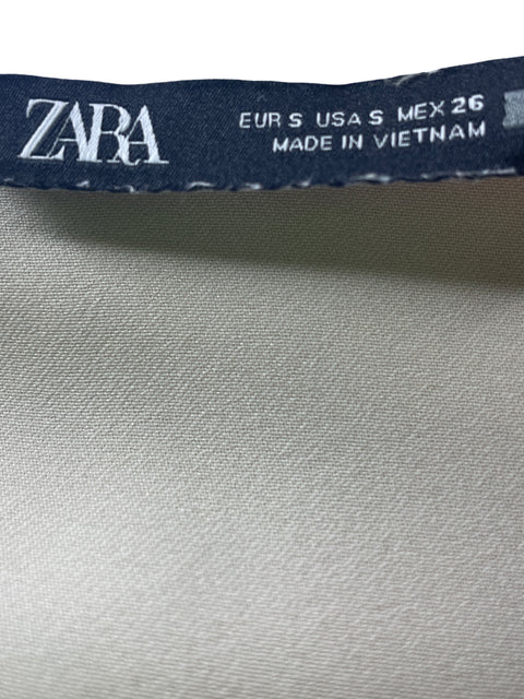 Blusa Zara Suelto Satinado Beige - Talla S