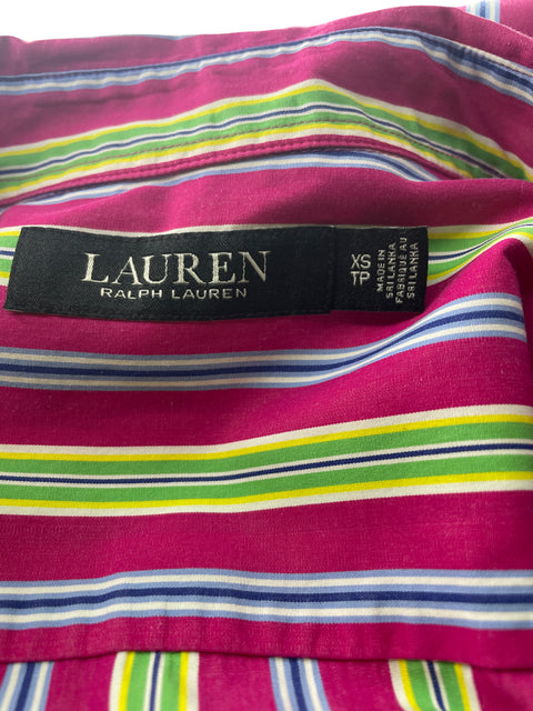 Camisa Ralph Lauren de Algodón Rayas Manga larga Rosado - Talla XS