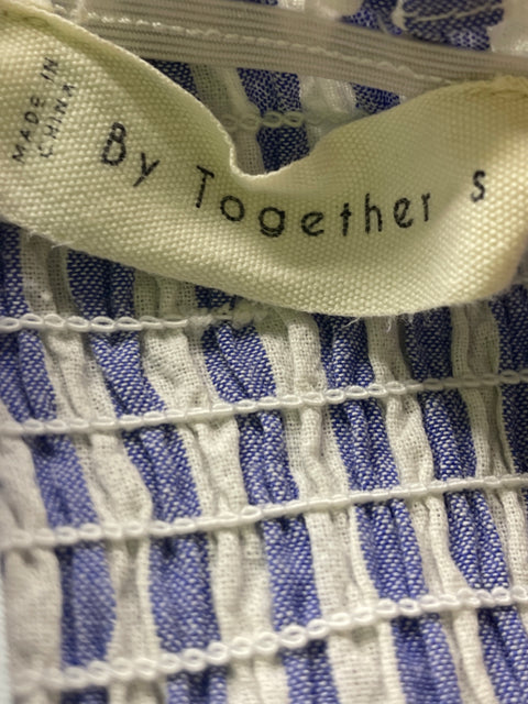 Vestido By Together Rayas Abullonado Azul - Talla S