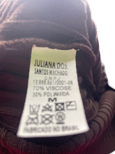 Vestido Juliana Dos Santos de Viscosa Ajustado Texturizado Marrón - Talla M