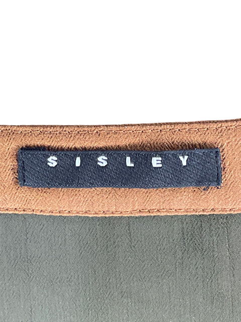 Blusa Sisley Bloques De Color Asimétrico Azul - Talla XS