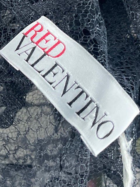 Camisa Red Valentino Encaje Transparente Negro - Talla XS