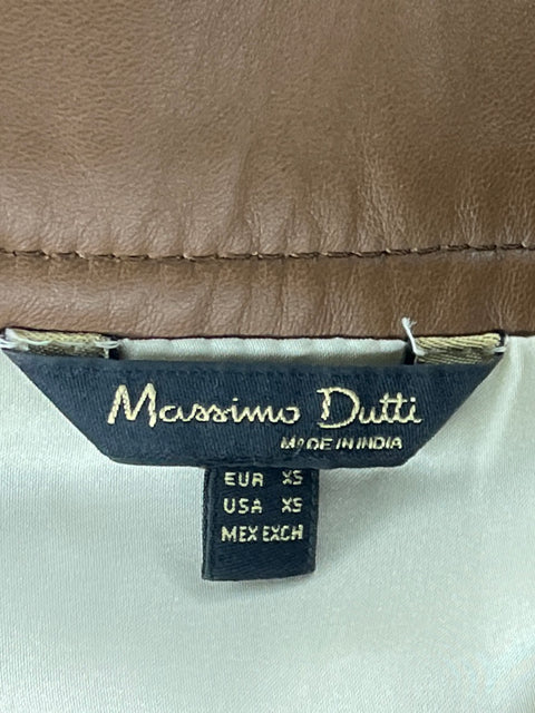 Falda Massimo Dutti Cremallera Marrón - Talla XS