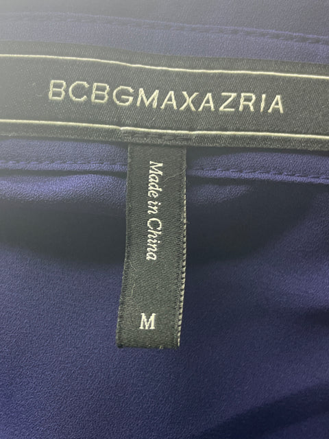 Vestido Bcbg Midi Liso Azul - Talla M