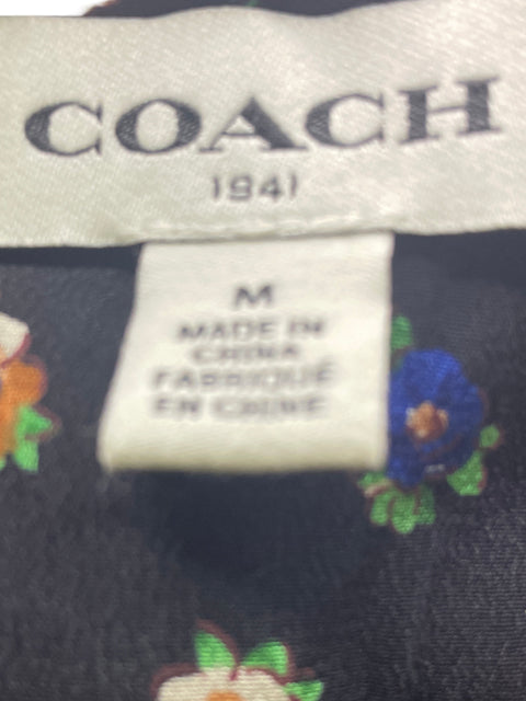 Vestido Coach Estampado Sin mangas Azul - Talla M