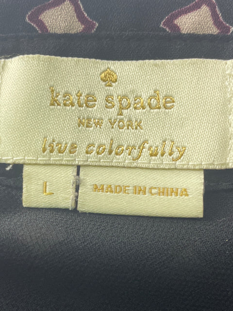 Blusa Kate Spade Estampado Manga larga Negro - Talla L