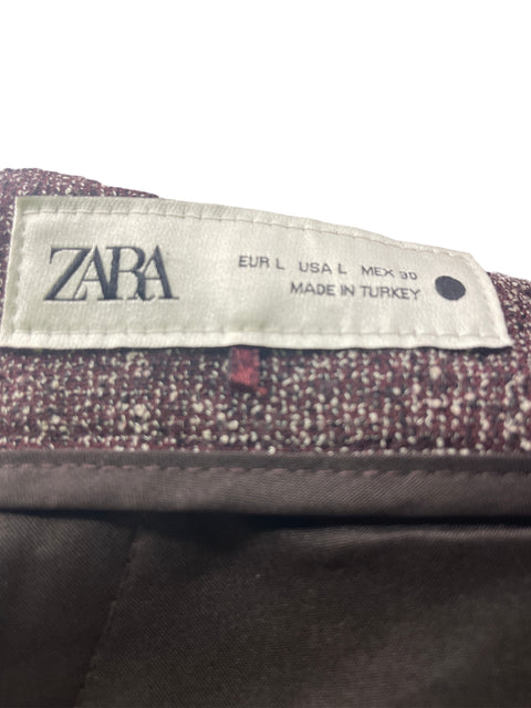 Conjunto Zara Pantalón/blusa Cuello v Marrón - Talla L