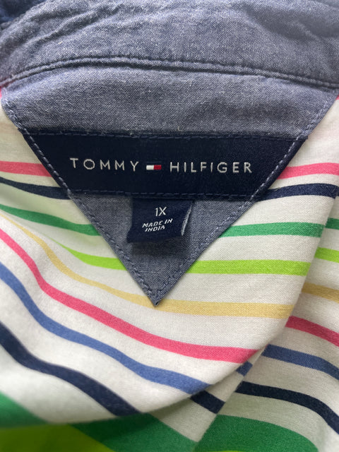 Blusa Tommy Hilfiger Rayas Manga larga Verde - Talla XXL