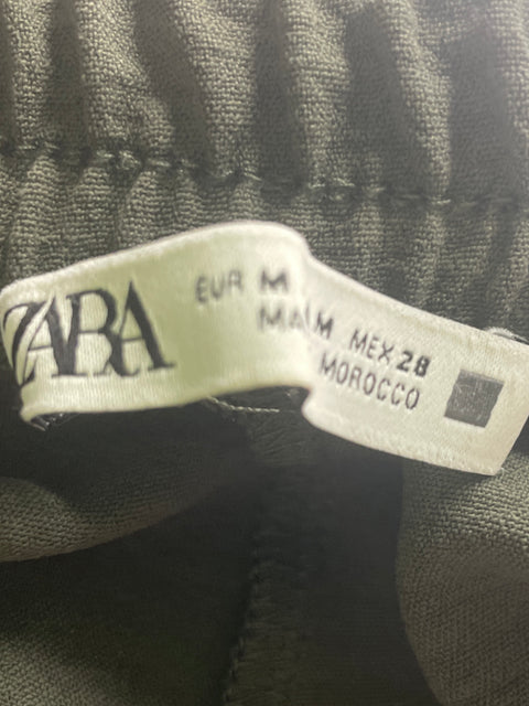 Pantalón Zara Palazo Recto Gris - Talla M