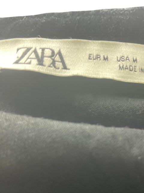 Vestido Zara Terciopelo Sin mangas Negro - Talla M