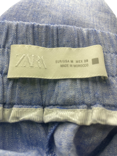 Pantalón Zara Recto Palazo Azul - Talla M