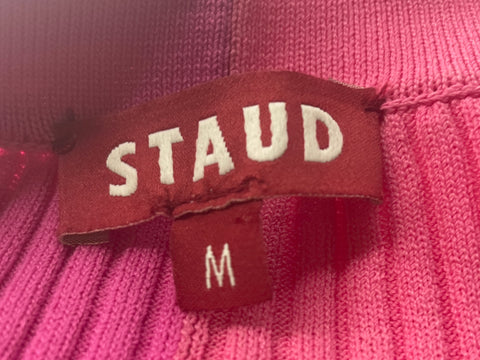 Conjunto Staud Texturizado Falda/blusa Rosado - Talla M