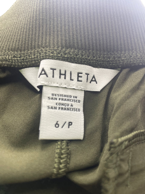 Pantalón Athleta Ajustado Elastico Verde - Talla 6