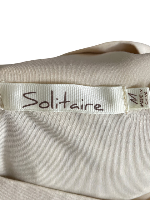 Falda Solitaire de Algodón Encaje Maxi Beige - Talla M