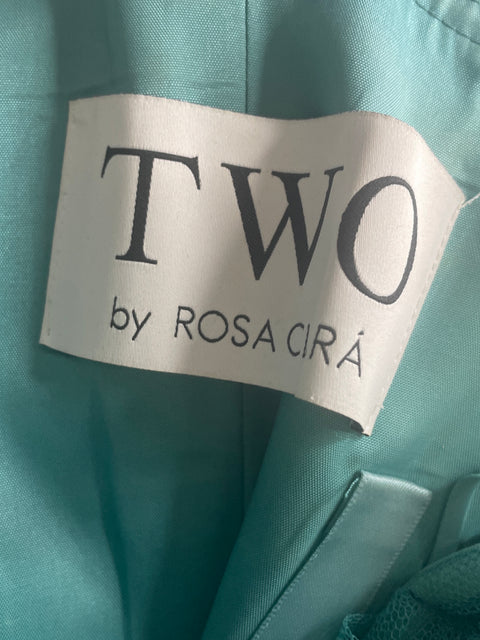 Vestido De Fiesta Two Ruchas Oneshoulder Verde - Talla 44