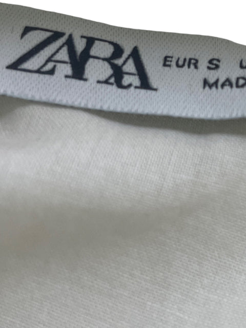 Vestido Zara de Algodón Maxi Manga larga Blanco - Talla S
