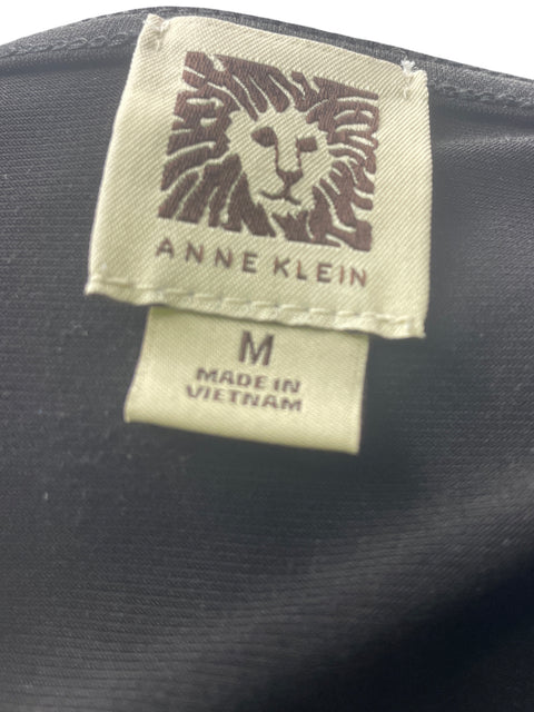 Vestido Anne Klein Cuello v Manga corta Negro - Talla M